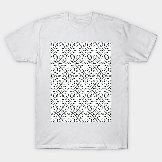 Black and white pattern design T-Shirt by Spinkly